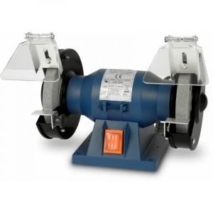 Eberth - Touret à Meuler Double Ponceuse Électrique 150W, Meule Grossière A36, Meule Fine A60 de 125mm de Diamètre, 2x Pare-Étincelles, 2x Support