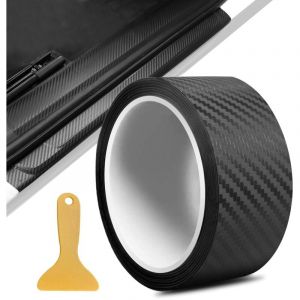 Film Carbone Voiture, 5cm x 5m Autocollant Carbone, 3D Bande Autocollante Voiture, Protection Seuil de Porte Voiture Covering Carbone, Adapt&eacute; pour