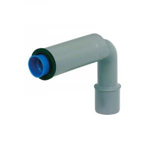 Coude universel de siphon avec nipple h et bouchon de montage, raccord 50/40