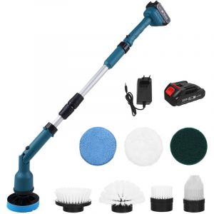 Tonysa - Brosse Electrique Nettoyage Rotative, Brosse de Nettoyage sans Fil avec 8 Têtes de Brosse Remplaçables, Electric Spin Scrubber avec Poignée