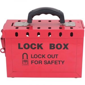 Largeight - Boîte à Cadenas Safety Group, Boîte de Consignation en Acier Inoxydable avec Poignée Ergonomique, Peut Contenir 13 Cadenas, Couvercle à