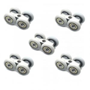 Lot de 5 roulettes pour portes coulissantes, ferrures de porte coulissante, convient pour portes coulissantes, armoires, compartiments