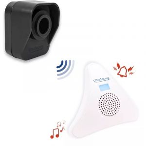 Kit alerte de passage 600m 'balcon' - Détecteur mouvement autonome & carillon triangle 35 mélodies (DA600+)