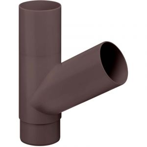 Inefa - Dérivation tuyau de descente 60 degrés, accessoires pvc tuyau de descente, montage simple par emboîtement, Made in Germany - 100/100mm brun