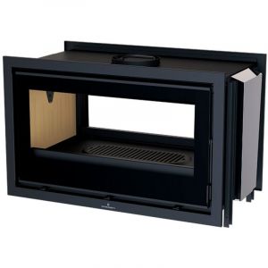 Insert à bois double face canalisable raccordable - BRONPI Cairo 90D 14 kW Foyer en vermiculite - Avec kit ventilation