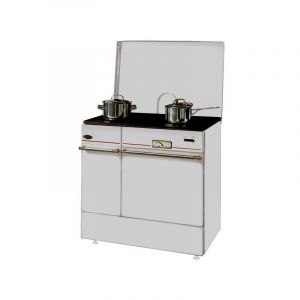 Godin - 240163000810-Cuisinière bois Arpège 85cm 10,5kW buches 50cm blanc dessu 240163BLANCPOLI