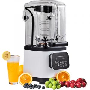 Mophorn Mixeur professionnel avec &eacute;cran protecteur &ndash; Mixeur de comptoir professionnel, bocal en verre de 2 L. Mixeur en acier inoxydable, 9 vitesses