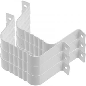 Ciieeo Fixations pour Descente de Goutti&egrave;re 60X80 MM 6 Pi&egrave;ces Supports M&eacute;talliques R&eacute;sistants pour Tuyaux Carr&eacute;s Sangles de Goutti&egrave;re Solide