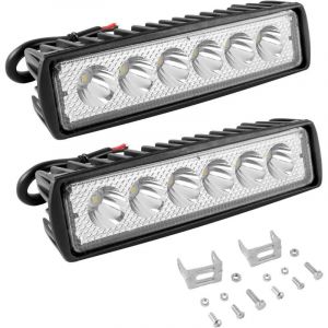 YMYNY 2 Pcs Phare de Travail LED 18W, Projecteur LED Voiture 12V avec Spot Flood Feux, Antibrouillard LED pour Moto, SUV, Camions, Offroad Voiture