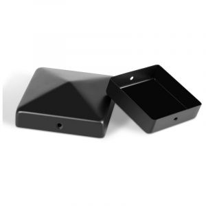 Einfeben - 10x Capuchon de poteau Durable Chapeau pyramide pour poteau bois Clôture de protection noire 9191mm