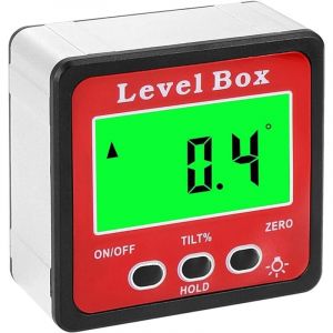 Rapporteur d'Angle Numerique, LCD Inclinometre Magnetique, Inclinomètre Numérique 4 x 90°, Niveau Digital Rétroéclairage, Outil de Mesure Angle,