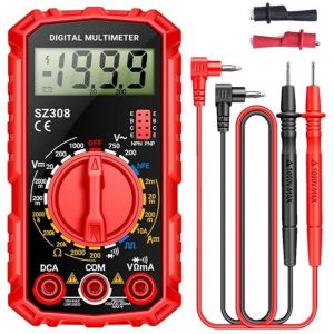 Multimètre numérique, testeur de tension de batterie, testeur de continuité, ohm, volt, ampèremètre, tension CA/DC, courant de résistance,