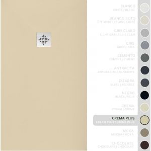 SOULBATH Receveur de Douche -R&eacute;sine -Gel Coat -Texture Lisse/Pierre -Antid&eacute;rapant -Couleur Cr&egrave;me Intense - 130x90- Extra plat 3cm. Bonde de Vidage
