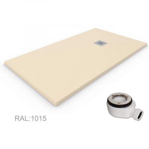 Receveur de douche en R&eacute;sine extra-plat QUARTZ. Texture Ardoise. Beige RAL: 1015 80X160CM