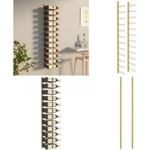 Vidaxl - Casier à vin mural pour 24 bouteilles Doré Fer - casier à bouteilles - casiers à bouteilles - Home & Living - Or