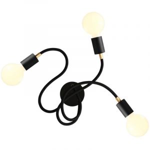 Flex 60 applique ou plafonnier articul&eacute; &agrave; lumi&egrave;re diffuse avec ampoule LED G95 Sans ampoule - Noir