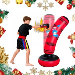 Sac de Frappe Gonflable Sac de Frappe Anti-Stress Sac de Frappe pour Enfants Gar&ccedil;on/Fille Sac de Frappe Autonome pour Entra&icirc;nement Tha&iuml;landais