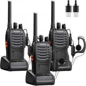 Talkies-walkies professionnels, radio PMR longue portée, émetteur-récepteur rechargeable, avec écouteur, chargeur USB, batterie pour activités de