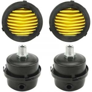 Lot de 2 Filtre silencieux pour compresseur d'air 1/4" PT 12,5 mm Filtre d'admission de compresseur d'air en métal Silencieux (12.5mm) + 2 pièces de