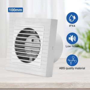 Randaco 100 mm Ventilateur,Extracteur d'Air,VMC avec Clapet Anti-Retour,VMC pour Salle de Bain,Cuisine,Bureau,WC,Silencieux