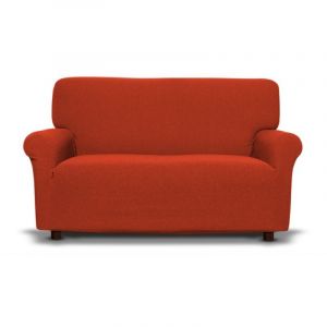 Housse de canap&eacute; extensible orange New York, anti-rayures, pour canap&eacute;s avec accoudoirs, housse de canap&eacute; universelle, fabriqu&eacute;e Canap&eacute; 2/3 places