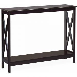 Table Console/Table d'Appoint Industrielle à 2 Niveaux, Meuble pour Entrée, Couloir, Salon, 100 x 30 x 80 cm, Marron - Costway