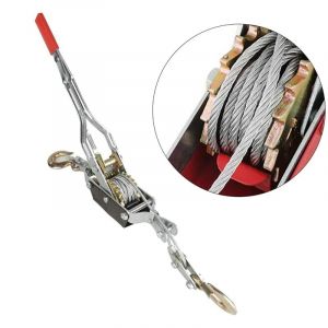 Palan à câble manuel à levier, outil de levage de câble à cliquet, double crochet avec système à cliquet, treuil manuel puissant, idéal pour la