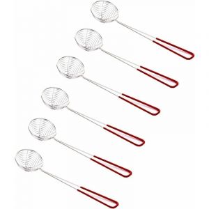 Passoires à Fondue,6pcs Poignée Longue Acier Inoxydable à Mailles Fines Passoire Acier , Epuisette à Fondue Chinoise Cuisine à Longue Manche Perle