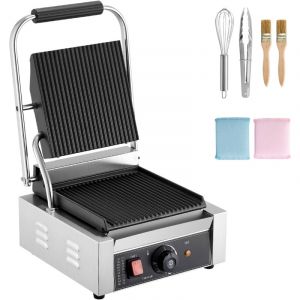 Mophorn Gril Panini &Eacute;lectrique 3200 W, Presse &agrave; Panini avec Plaque Plate &Eacute;maill&eacute;e de 22x23 cm, Appareil &agrave; Sandwich en Acier Inoxydable, avec Poign&eacute;e