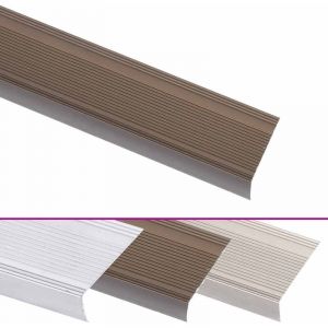 Nez de marche forme en L 15 pcs aluminium 90 cm marron vidaXL