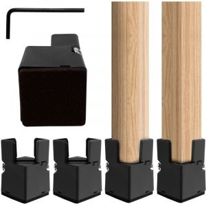 Lot de 4 rehausseurs de meubles, rehausseurs de lit, de table, de chaise, de canapé pour carré/rond - Diamètre : 20-35 mm - Pieds de chaise - Avec
