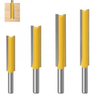 CCYKXA 4 Pièces 8 mm Queue Fraise Defonceuse, Fraise Droite, Fraise à Bois Fraise Extra-longue, Mèches Carbide Router Bits Fraise à Menuiserie, pour