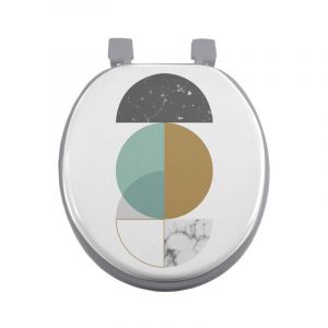 Abattant wc Imprimé 'Geomarbre' 47cm Bleu