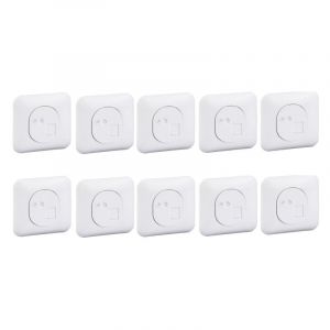 Schneider Electric - Pack de 10 prises RJ45 Cat6 stp reseau et telephone encastr&eacute; blanche complete avec plaque fixation vis ovalis