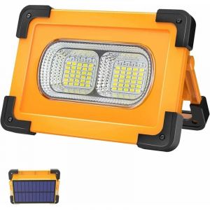 Start - Baladeuse de chantier 80w Projecteur Led Rechargeable 4 Modes Super Brillant Lampe De Travail Projecteur Led Portable Avec Pannea Solaire