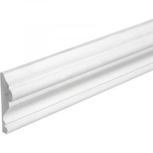 Cimaise Bois de Pin Merkusii - Enduite Gesso Blanc - 18x62x2200mm - Moulure - Lame de Soubassement
