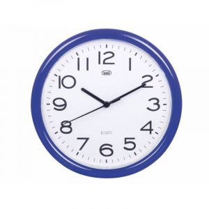Om 3301 - Horloge de murale silencieuse de 25,5 cm de diam&egrave;tre avec de machine &agrave; quartz, couleur bleue - Trevi