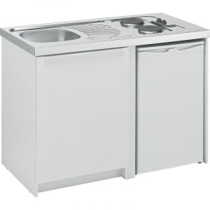 Cuisinette complète L120 cm avec évier inox 18/10 domino électrique x2 Moderna