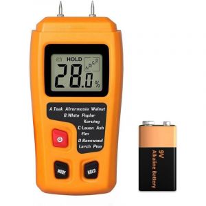 Humidim&egrave;tre Num&eacute;rique pour Bois, D&eacute;tecteur De Fuite d'eau pour Bois De Chauffage, Humidit&eacute;, &eacute;cran LCD pour B&ucirc;ches B&eacute;ton Pl&acirc;tre Brique Papier Sol