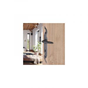 Ouvre&Deco &ndash; Poign&eacute;e de porte d'entr&eacute;e CELTIQUE &ndash; Fer forg&eacute; patin&eacute; &ndash; Entraxe 195 mm &ndash; Pour portes de 35 &agrave; 40 mm d'&eacute;paisseur