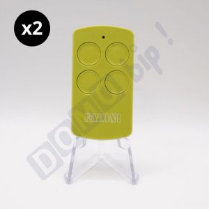 Lot de 2 Télécommandes Fadini divo 71 Verte - Fréquence 433.92 MHz - 4 Canaux - Rolling Code - Référence : 7113GL - Compatible Portails et Portes