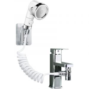 Ensemble Pommeau Douche pour Lavabo Douchette Adaptable sur Robinet Flexible de Robinet de Cuisine,Douchette de Salle de Bain Parfait pour Laver les