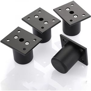 4pcs Pieds de Meuble Ajustable Pieds de lit rehausser Le Meuble Pied en Alliage d'aluminium pour sommier,Armoire,Table (Noir,Hauteur 50mm)