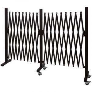 Grille de protection grille &agrave; ciseaux de cl&ocirc;ture s&eacute;paration en aluminium extensibles marron hauteur 109 cm largeur 60-530 cm 040006986