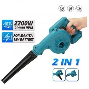 2200 W Souffleur &agrave; feuilles sans fil compatible avec batterie Makita 18 V, souffleur sans fil , 3,6 m/min, pour l'entretien de la pelouse, les
