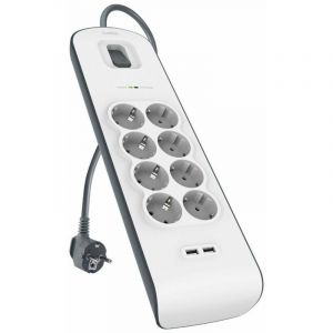 Belkin BSV804VF2M-V2 Multiprise Parafoudre Blanc 8 Prises USB