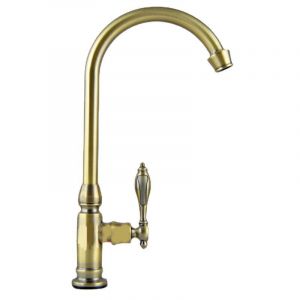 Shining House - Robinet de Cuisine Mitigeur Robinet Laiton Brossé,Eau Froide Robinet Rotatif Lavabo,Robinet de Lavabo avec Tirette pour Vasque et