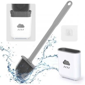 Brosse de Toilette, Brosse Silicone WC, Brosse WC Suspendu, Brosse de Toilette en Silicone avec Support &agrave; s&eacute;chage Rapide pour Un Nettoyage en
