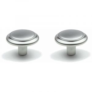 Cyclingcolors - 2x bouton de tiroir chromé satiné 20mm meuble design style porte poignée commode armoire maison à visser