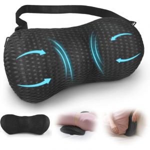 Coussin Lombaire Voiture,Coussin Lombaire chaise bureau,Oreiller de Soutien pour Chaise de Bureau et Si&egrave;ge de Voiture, Dossier avec Sangle